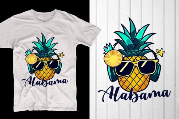 Alabama Pineapple Summer T Shirt Graphics