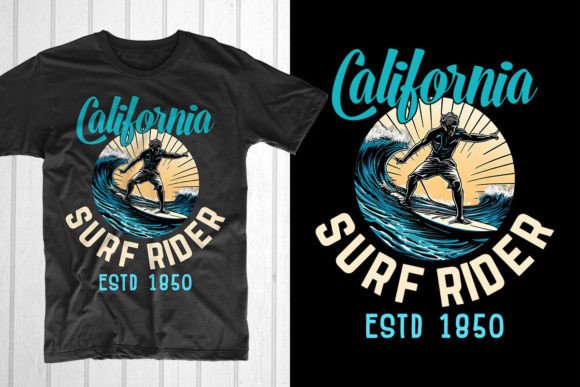 California Surf Rider Estd 1850. Summer Graphics