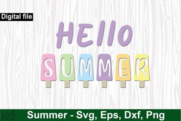 Hello Summer Ice-Cream T-Shirt SVG: Graphics & Crafts