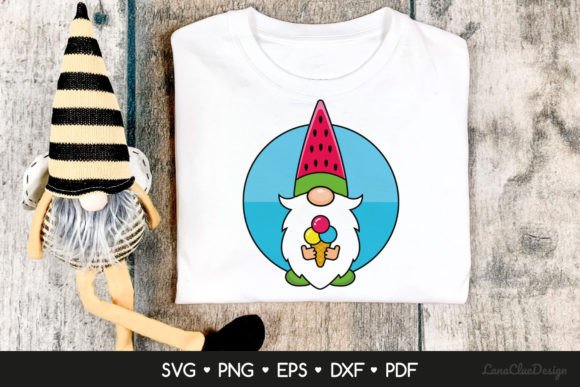 Summer Gnome with Icecream SVG