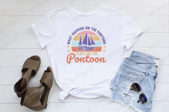 Summer Lake Pontoon SVG Design: Graphics for T-Shirt Designs