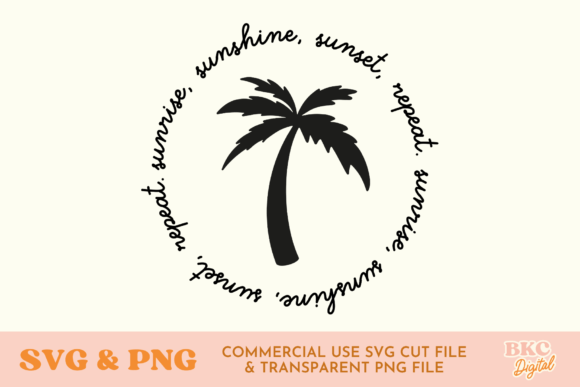Summer Palm Tree SVG PNG for Graphics and T-Shirt Designs