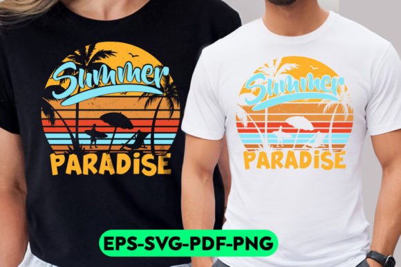 Summer Paradise Retro Vintage T-Shirt Graphics