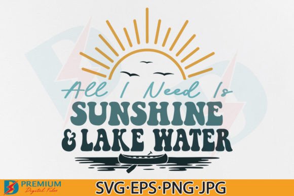 Summer Sunshine Lake SVG: Graphics for T-Shirt Designs