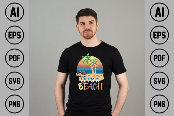 Summer T-Shirt Design: Let's a Beach