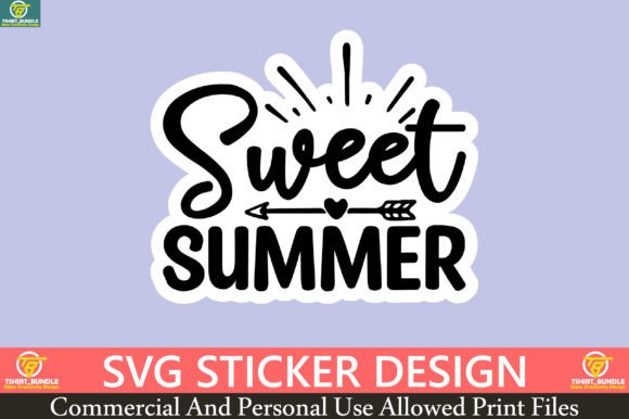 Sweet Summer Sticker Design for Graphics and T-Shirt Designs
